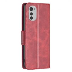 Lacné Kryty | Peňaženkové puzdro Retro Lambskin červené – Motorola Moto E32 / E32s | Lacné Kryty