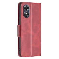 Lacné Kryty | Peňaženkové puzdro Retro Lambskin červené – Oppo A17 | Lacné Kryty