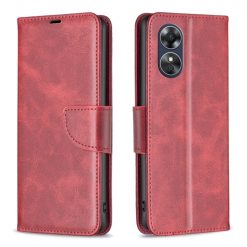Lacné Kryty | Peňaženkové puzdro Retro Lambskin červené – Oppo A17 | Lacné Kryty