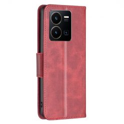 Lacné Kryty | Peňaženkové puzdro Retro Lambskin červené – Vivo Y35 | Lacné Kryty