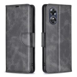 Peňaženkové puzdro Retro Lambskin čierne – Oppo A17 | Lacné Kryty Lacné Kryty | Peňaženkové puzdro Retro Lambskin čierne – Oppo A17 | Lacné Kryty