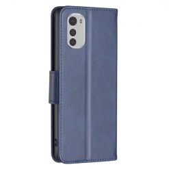 Lacné Kryty | Peňaženkové puzdro Retro Lambskin modré – Motorola Moto E32 / E32s | Lacné Kryty