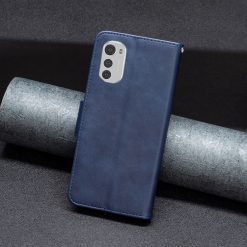 Lacné Kryty | Peňaženkové puzdro Retro Lambskin modré – Motorola Moto E32 / E32s | Lacné Kryty