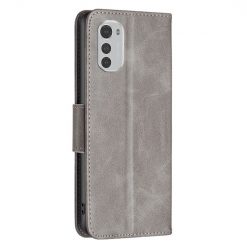 Peňaženkové puzdro Retro Lambskin sivé – Motorola Moto E32 / E32s | Lacné Kryty Lacné Kryty | Peňaženkové puzdro Retro Lambskin sivé – Motorola Moto E32 / E32s | Lacné Kryty