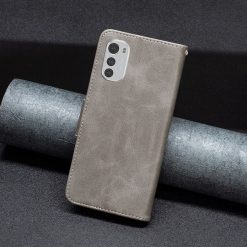 Peňaženkové puzdro Retro Lambskin sivé – Motorola Moto E32 / E32s | Lacné Kryty Lacné Kryty | Peňaženkové puzdro Retro Lambskin sivé – Motorola Moto E32 / E32s | Lacné Kryty
