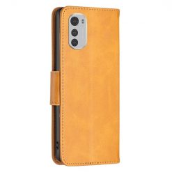 Lacné Kryty | Peňaženkové puzdro Retro Lambskin žlté – Motorola Moto E32 / E32s | Lacné Kryty