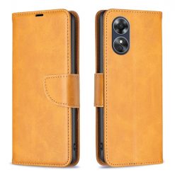 Peňaženkové puzdro Retro Lambskin žlté – Oppo A17 | Lacné Kryty Lacné Kryty | Peňaženkové puzdro Retro Lambskin žlté – Oppo A17 | Lacné Kryty