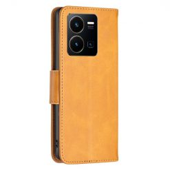Lacné Kryty | Peňaženkové puzdro Retro Lambskin žlté – Vivo Y35 | Lacné Kryty