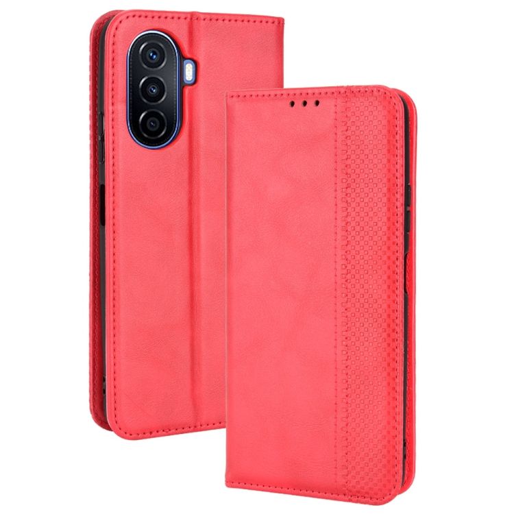 Peňaženkové puzdro Retro Leather červené – Huawei Nova Y70