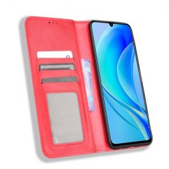 Lacné Kryty | Peňaženkové puzdro Retro Leather červené – Huawei Nova Y70 | Lacné Kryty