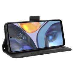 Lacné Kryty | Peňaženkové puzdro Slots case čierne – Motorola Moto E32 / E32s | Lacné Kryty