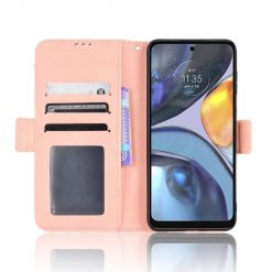 Peňaženkové puzdro Slots case ružové – Motorola Moto E32 / E32s | Lacné Kryty Lacné Kryty | Peňaženkové puzdro Slots case ružové – Motorola Moto E32 / E32s | Lacné Kryty