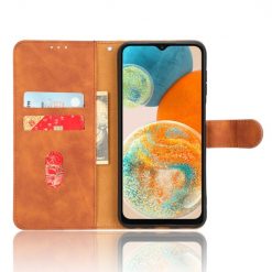 Lacné Kryty | Peňaženkové puzdro Solid hnedé – Samsung Galaxy A23 5G | Lacné Kryty