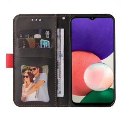 Lacné Kryty | Peňaženkové puzdro Stitching čierno-červené – Samsung Galaxy A22 5G | Lacné Kryty