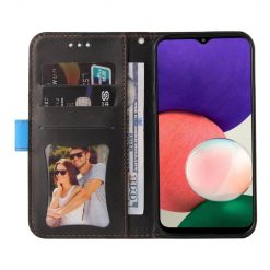 Lacné Kryty | Peňaženkové puzdro Stitching čierno-modré – Samsung Galaxy A22 5G | Lacné Kryty