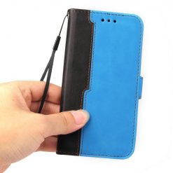 Lacné Kryty | Peňaženkové puzdro Stitching čierno-modré – Samsung Galaxy A22 5G | Lacné Kryty