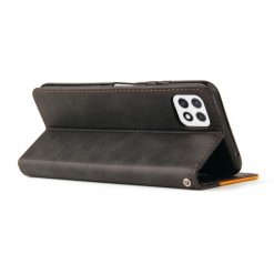 Peňaženkové puzdro Stitching čierno-oranžové – Samsung Galaxy A22 5G | Lacné Kryty Lacné Kryty | Peňaženkové puzdro Stitching čierno-oranžové – Samsung Galaxy A22 5G | Lacné Kryty