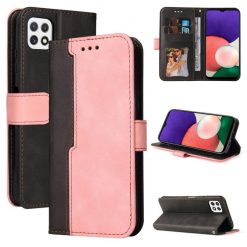 Peňaženkové puzdro Stitching čierno-ružové – Samsung Galaxy A22 5G | Lacné Kryty Lacné Kryty | Peňaženkové puzdro Stitching čierno-ružové – Samsung Galaxy A22 5G | Lacné Kryty