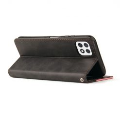 Peňaženkové puzdro Stitching čierno-ružové – Samsung Galaxy A22 5G | Lacné Kryty Lacné Kryty | Peňaženkové puzdro Stitching čierno-ružové – Samsung Galaxy A22 5G | Lacné Kryty