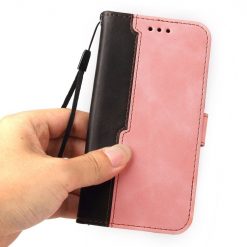 Peňaženkové puzdro Stitching čierno-ružové – Samsung Galaxy A22 5G | Lacné Kryty Lacné Kryty | Peňaženkové puzdro Stitching čierno-ružové – Samsung Galaxy A22 5G | Lacné Kryty