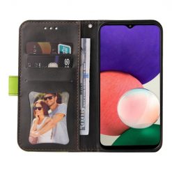 Peňaženkové puzdro Stitching čierno-zelené – Samsung Galaxy A22 5G | Lacné Kryty Lacné Kryty | Peňaženkové puzdro Stitching čierno-zelené – Samsung Galaxy A22 5G | Lacné Kryty