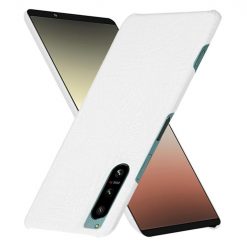 Lacné Kryty | Zadný kryt Crocodile Texture biely – Sony Xperia 5 IV 5G | Lacné Kryty