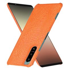 Lacné Kryty | Zadný kryt Crocodile Texture oranžový – Sony Xperia 5 IV 5G | Lacné Kryty