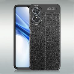 Lacné Kryty | Zadný kryt Litchi Pattern čierny – Oppo A17 | Lacné Kryty