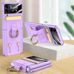 Lacné Kryty | Kryt GKK Wrist Strap case fialový – Samsung Galaxy Z Flip 4 | Lacné Kryty