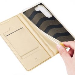 Peňaženkové puzdro Dux Ducis Skin Pro zlaté – Samsung Galaxy S23 | Lacné Kryty Lacné Kryty | Peňaženkové puzdro Dux Ducis Skin Pro zlaté – Samsung Galaxy S23 | Lacné Kryty
