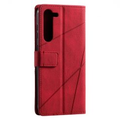 Lacné Kryty | Knižkové puzdro Rhombus červené – Samsung Galaxy S23 | Lacné Kryty