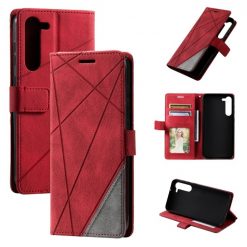Lacné Kryty | Knižkové puzdro Rhombus červené – Samsung Galaxy S23 | Lacné Kryty