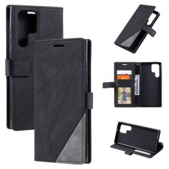 Lacné Kryty | Knižkové puzdro Rhombus čierne – Samsung Galaxy S23 Ultra | Lacné Kryty