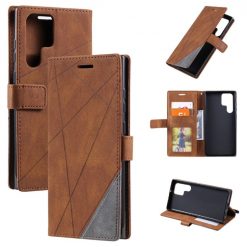 Knižkové puzdro Rhombus hnedé – Samsung Galaxy S23 Ultra | Lacné Kryty Lacné Kryty | Knižkové puzdro Rhombus hnedé – Samsung Galaxy S23 Ultra | Lacné Kryty