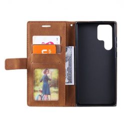 Knižkové puzdro Rhombus hnedé – Samsung Galaxy S23 Ultra | Lacné Kryty Lacné Kryty | Knižkové puzdro Rhombus hnedé – Samsung Galaxy S23 Ultra | Lacné Kryty