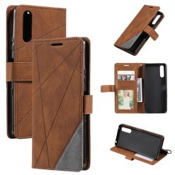 Lacné Kryty | Knižkové puzdro Rhombus hnedé – Sony Xperia 10 IV | Lacné Kryty