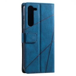 Knižkové puzdro Rhombus modré – Samsung Galaxy S23 | Lacné Kryty Lacné Kryty | Knižkové puzdro Rhombus modré – Samsung Galaxy S23 | Lacné Kryty