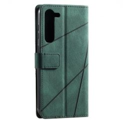Lacné Kryty | Knižkové puzdro Rhombus zelené – Samsung Galaxy S23 | Lacné Kryty