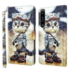 Lacné Kryty | Knižkové puzdro Trendy Cross case Mačka – Sony Xperia 1 IV | Lacné Kryty