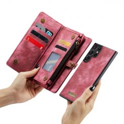 Multifunkčné peňaženkové puzdro CaseMe Detachable červené – Samsung Galaxy S23 Ultra | Lacné Kryty Lacné Kryty | Multifunkčné peňaženkové puzdro CaseMe Detachable červené – Samsung Galaxy S23 Ultra | Lacné Kryty