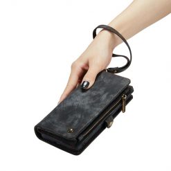 Lacné Kryty | Multifunkčné peňaženkové puzdro CaseMe Detachable čierne – Samsung Galaxy S23 | Lacné Kryty