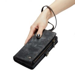 Lacné Kryty | Multifunkčné peňaženkové puzdro CaseMe Detachable čierne – Samsung Galaxy S23 Ultra | Lacné Kryty
