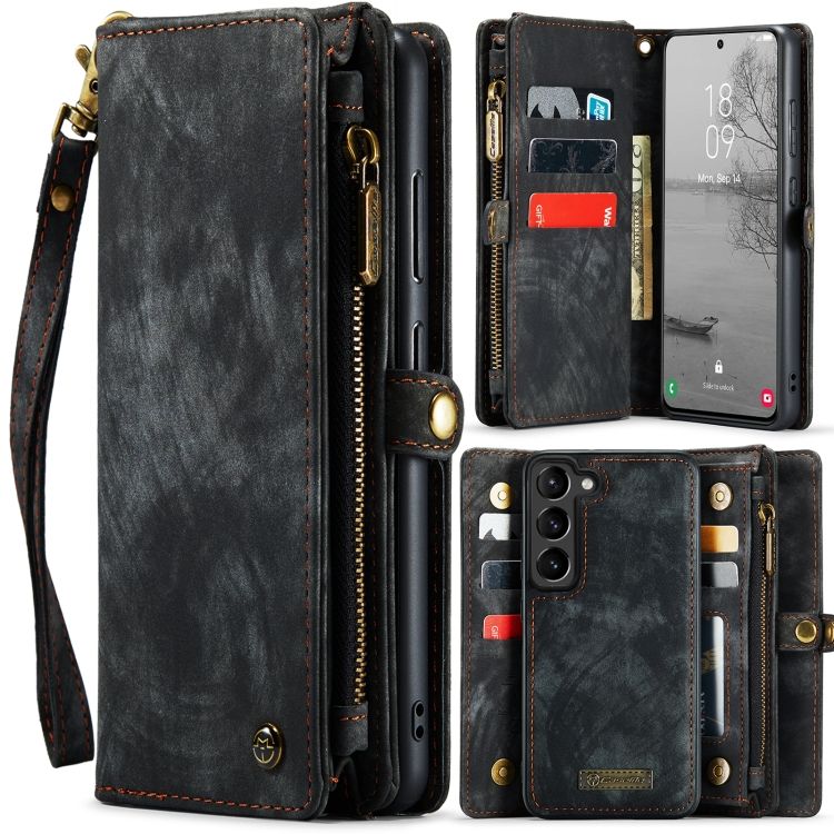 Multifunkčné peňaženkové puzdro CaseMe Detachable čierne – Samsung Galaxy S23