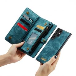 Lacné Kryty | Multifunkčné peňaženkové puzdro CaseMe Detachable modré – Samsung Galaxy S23 Ultra | Lacné Kryty