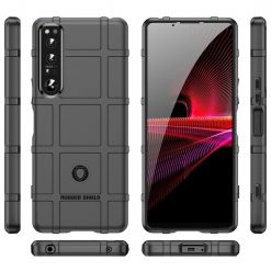 Lacné Kryty | Odolný kryt Rugged Shield čierny – Sony Xperia 1 IV | Lacné Kryty