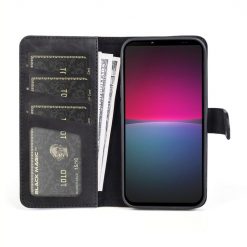 Lacné Kryty | Peňaženkové puzdro Dual Wavy Case čierne – Sony Xperia 10 IV | Lacné Kryty