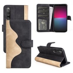 Lacné Kryty | Peňaženkové puzdro Dual Wavy Case čierne – Sony Xperia 10 IV | Lacné Kryty