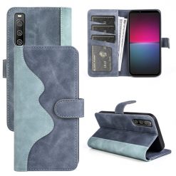 Lacné Kryty | Peňaženkové puzdro Dual Wavy Case modré – Sony Xperia 10 IV | Lacné Kryty