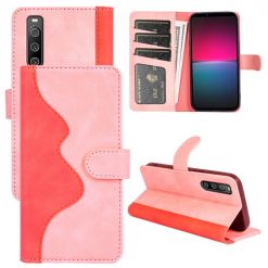 Lacné Kryty | Peňaženkové puzdro Dual Wavy Case ružové – Sony Xperia 10 IV | Lacné Kryty