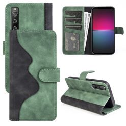 Lacné Kryty | Peňaženkové puzdro Dual Wavy Case zelené – Sony Xperia 10 IV | Lacné Kryty